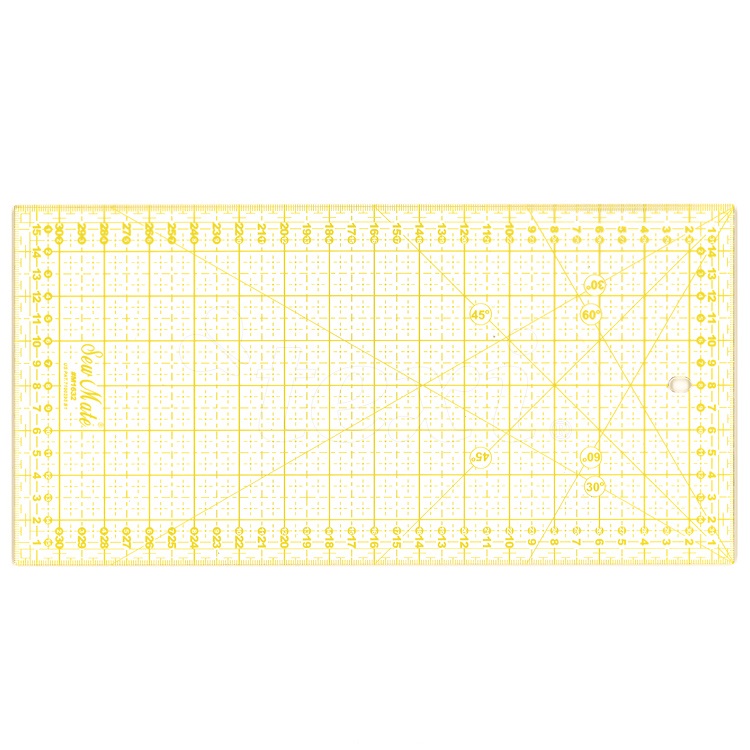 Rastrové pravítko pro patchwork 16x32 cm, žluté TEXI 4067