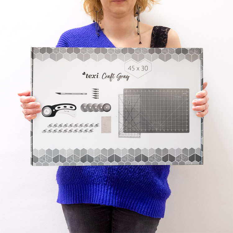 Sada na patchwork a šití TEXI CRAFT GRAY 45X30