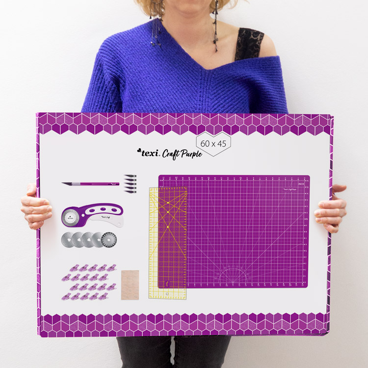 Sada na patchwork a šití TEXI CRAFT PURPLE 60X45