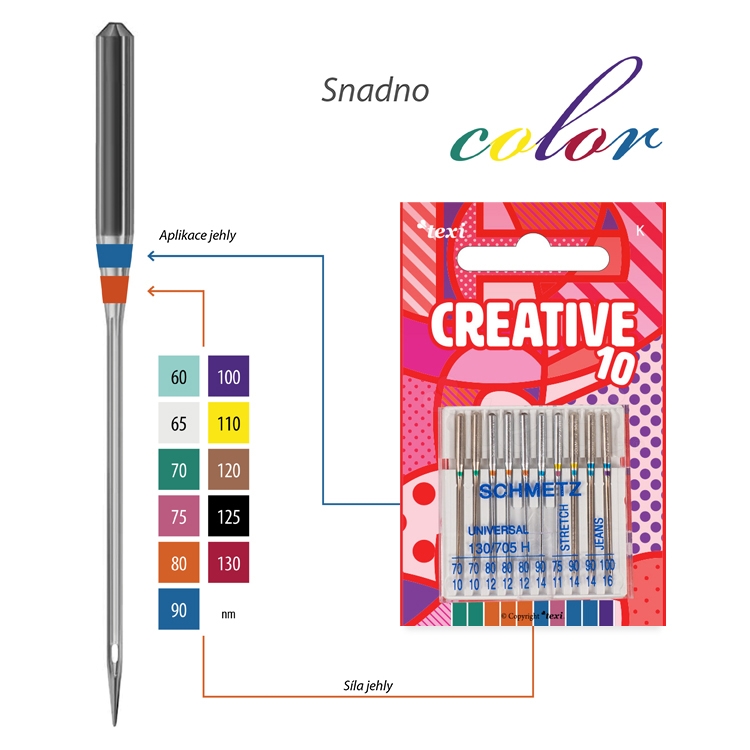 Sada jehel TEXI CREATIVE 10