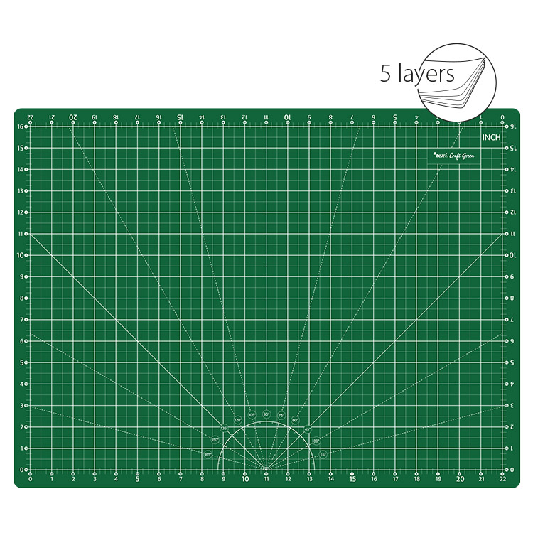 Řezací podložka, 5vrstvá, zesílená TEXI GREEN 60X45