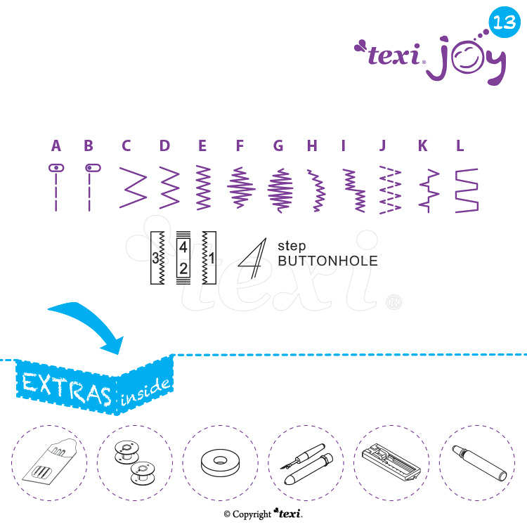 Šicí stroj TEXI JOY 1301 PINK