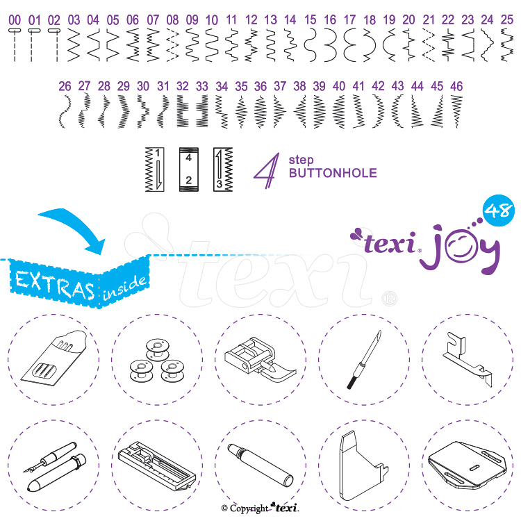Šicí stroj TEXI JOY 48