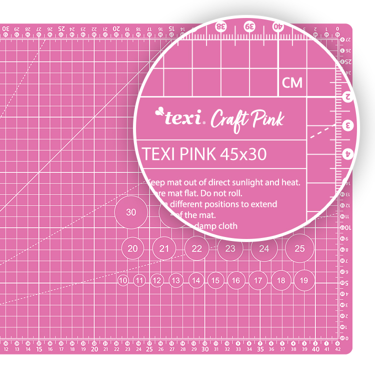 Řezací podložka, 5vrstvá, zesílená TEXI PINK 45X30