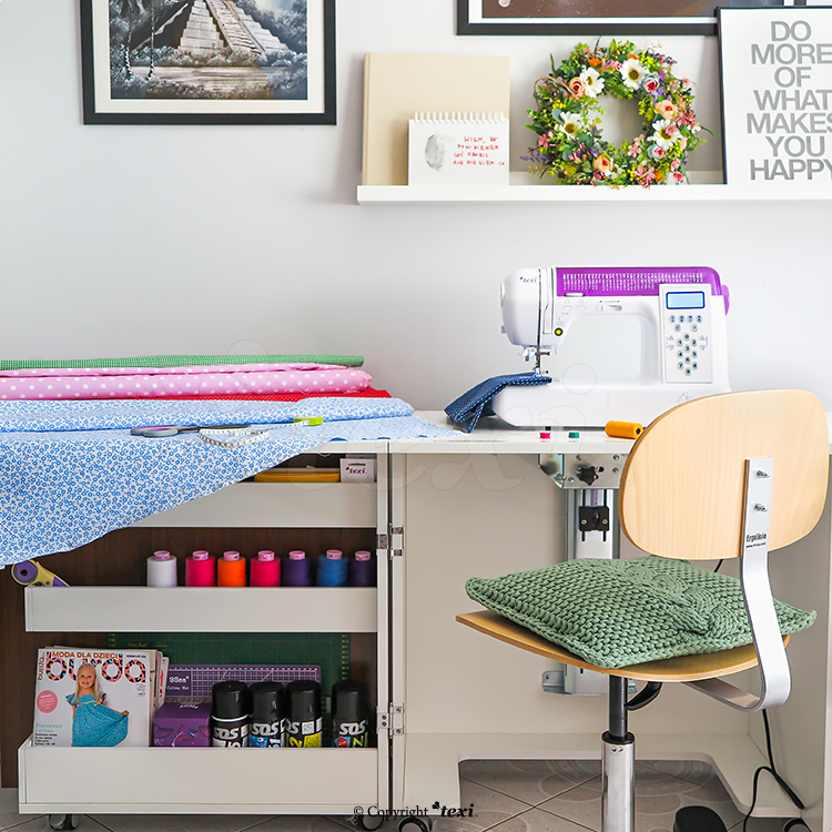 Rozkládací skříňka - stůl pro šicí stroje TEXI SESAME DUO RS
