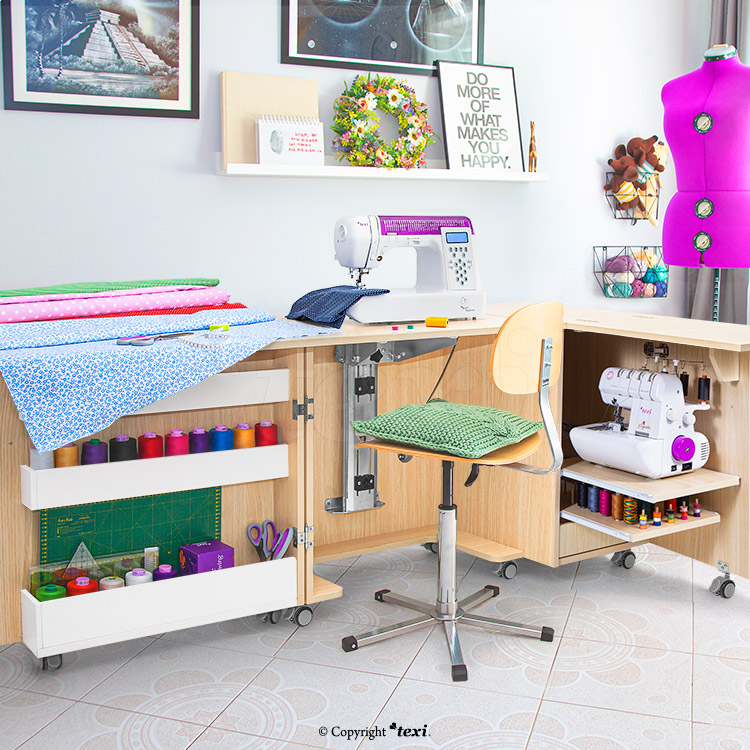 Rozkládací skříňka - stůl pro šicí stroje TEXI SESAME DUO O