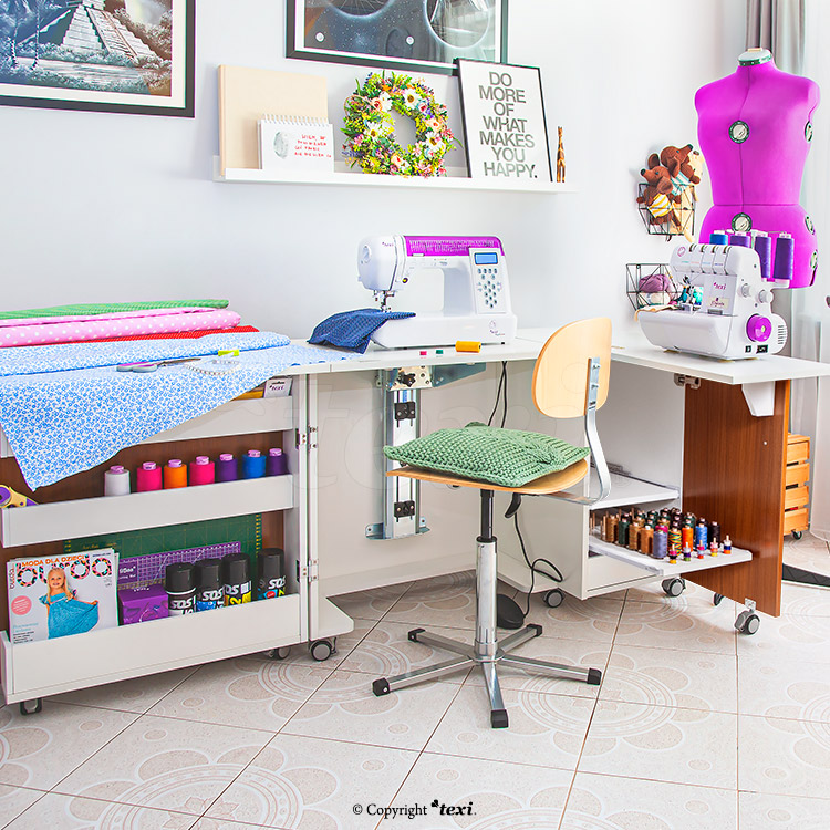 Rozkládací skříňka - stůl pro šicí stroje TEXI SESAME DUO T/W