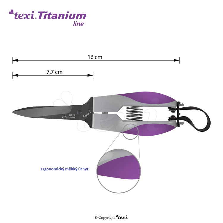 Řemeslnické nůžky / dlaňovky TEXI TITANIUM Ti613